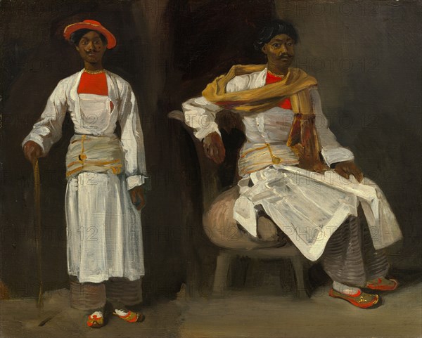 Two Studies of an Indian from Calcutta, Seated and Standing, c. 1823/1824.