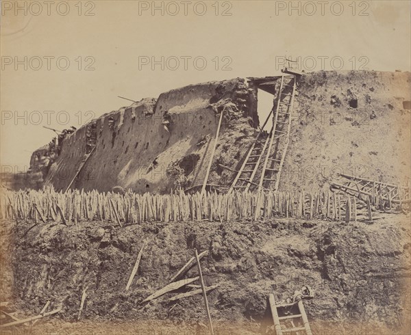 Angle of North Taku Fort at Which the French Entered, August 21, 1860, 1860.