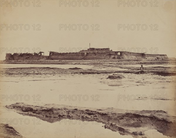 Exterior of North Taku Fort on Peiho River, Showing the English and French Entrance, August 21, 1860, 1860.