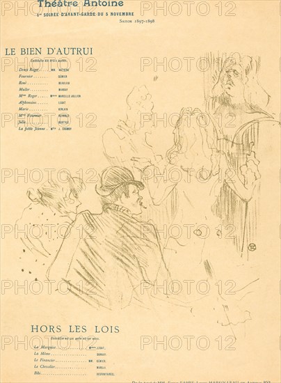 Le Bien d'autrui; Hors Les Lois, 1897. Bust of Moliere