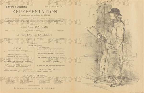 Mariage d'argent; Le Fardeau de la liberté; Un Client sérieux [recto], 1897.