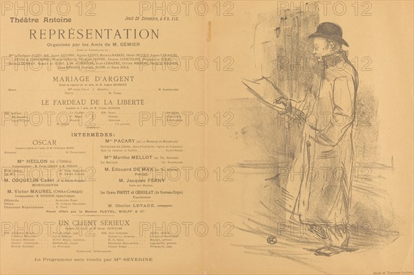 Mariage d'argent; Le Fardeau de la liberté; Un Client sérieux [recto], 1897.