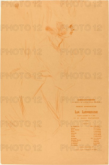Program for "La lepreuse" (Programme pour "La lépreuse"), 1896. Comic-opera by Sylvio Lazzari.