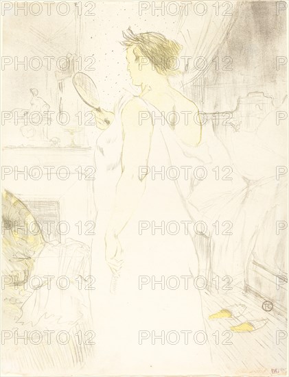 Woman at the Mirror (Femme à glace), 1896. Observations of daily life inside a Parisian brothel where Lautrec resided.
