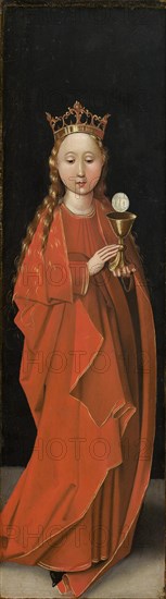 Saint Barbara [left wing exterior], c. 1480/1490.