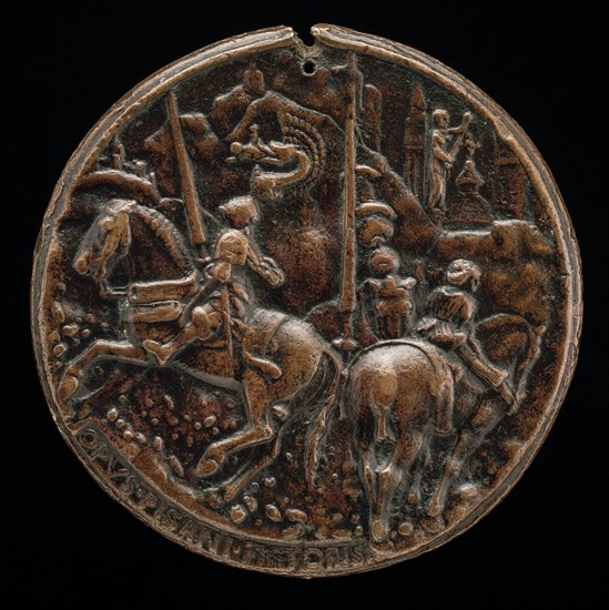 Filippo Maria Visconti Riding in a Mountainous Landscape [reverse], c. 1441.