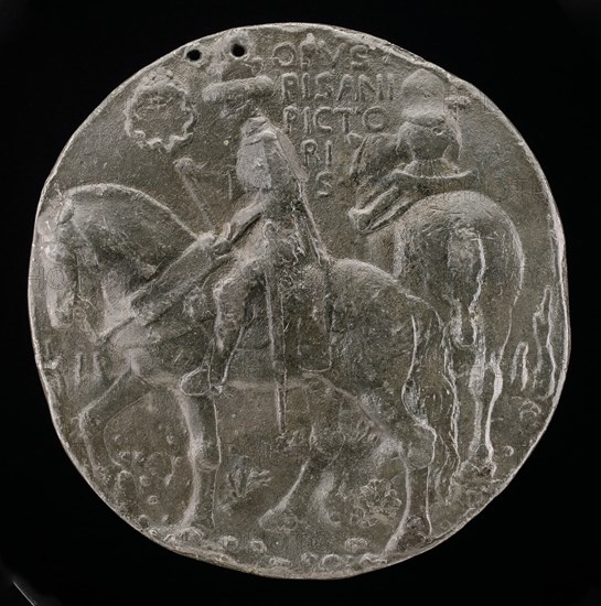 Gianfrancesco Riding in a Rocky Landscape, with a Companion [reverse], c. 1439.