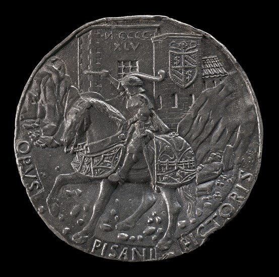 Sigismondo on a Charger before a Fortress [reverse], 1445.