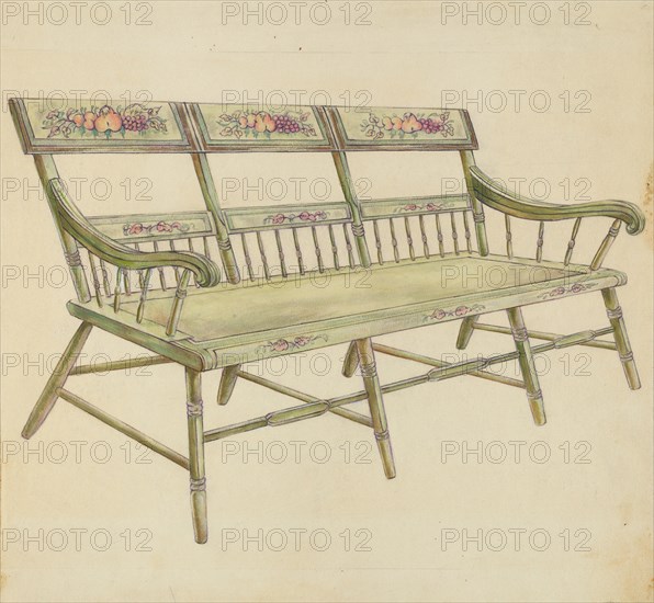 Sheraton Painted Three-Back Settee, 1935/1942.