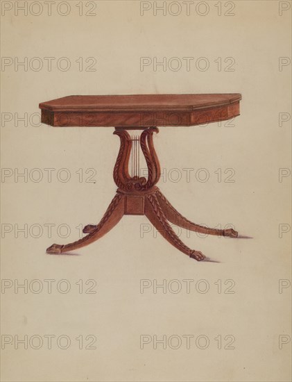 Table (Lyre Pedestal), c. 1939.