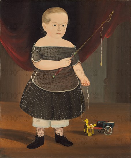 Boy with Toy Horse and Wagon, c. 1845.