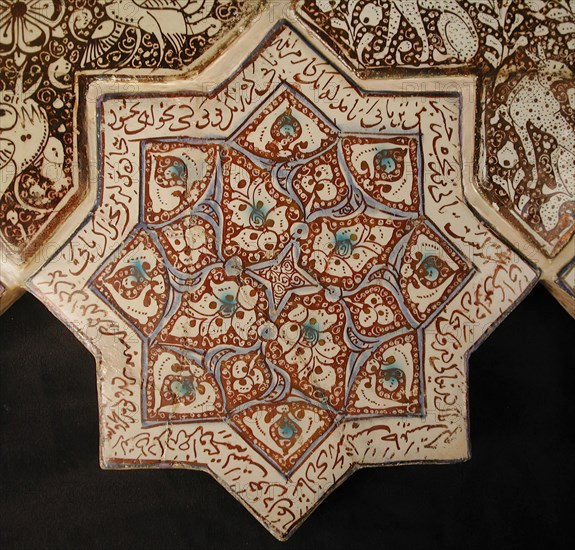 Star-Shaped Tile, Iran, 13th-14th century. From an Ilkhanid building