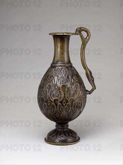 Ewer with a Feline-Shaped Handle, Iran, 7th century.