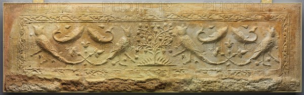 Panel with Harpies, Fish, and Trees, Iran, 11th-12th century.