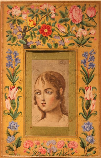 Painting of a Young Beauty, Iran, 1740s-50s.