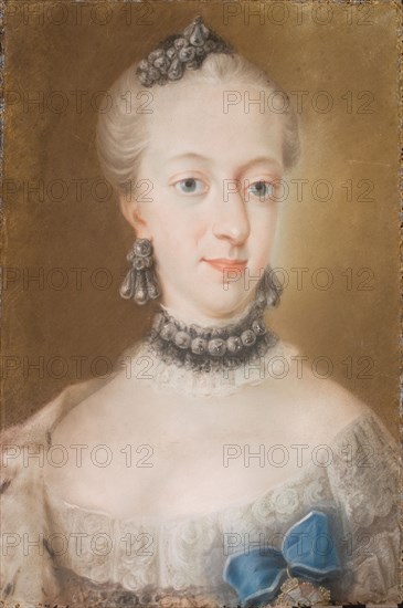 Portrait of Juliane Marie (1729-1796), Queen of Denmark and Norway, Mid of the 18th cen. Found in the collection of Statens Museum for Kunst, Copenhagen.