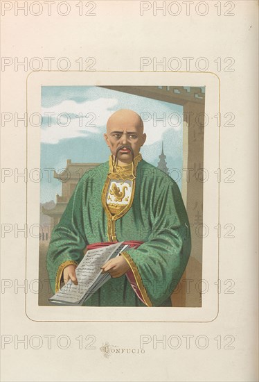 Confucius. From: Hombres y mujeres ce?lebres de todos los tiempos by Juan Landa, 1875-1877. Private Collection.