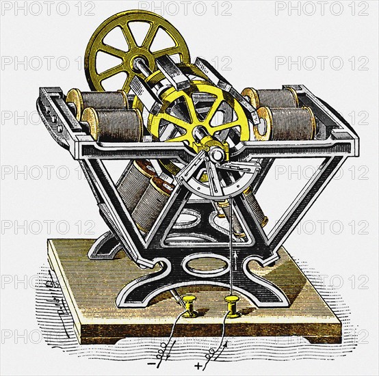 Early electric motor, designed and built by the physicist and engineer Moritz von Jacobi Jacobi (1801-1874). Private Collection.