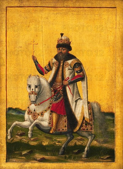 Equestrian portrait of the Tsar Michail I Fyodorovich of Russia (1596-1645), c. 1650-1660. Found in the collection of Statens Museum for Kunst, Copenhagen.