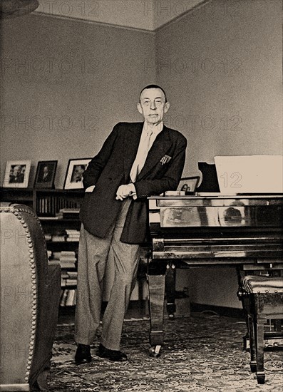 Sergei Rachmaninoff at the Villa Senar, 1939. Private Collection.