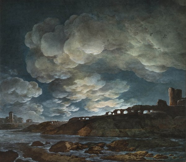 Full Moon Over the Sea, 1800-1810. Found in the collection of Pinacoteca dell'Accademia Albertina, Torino.