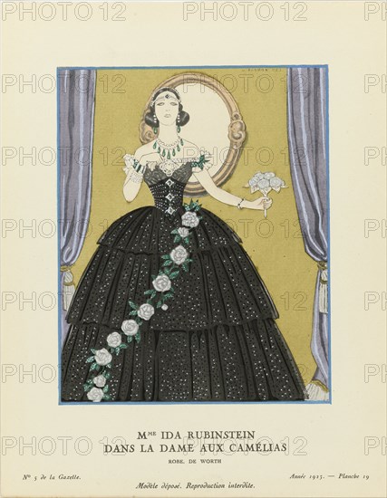 Mme Ida Rubinstein dans "La Dame aux Camélias", Gazette du Bon Ton , 1923. Private Collection.