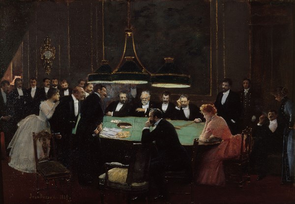 La salle de jeux du casino, 1889. Found in the collection of Musée Carnavalet, Paris.
