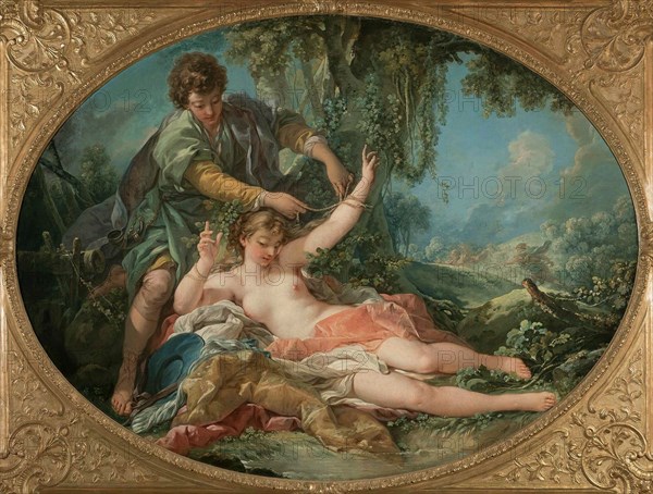 Sylvia freed by Aminta  , 1755. Found in the collection of Banque de France.