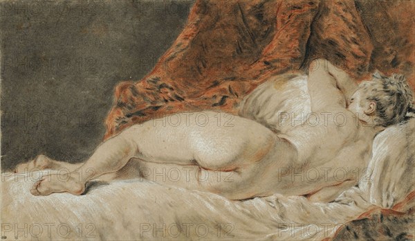 Femme allongée vue de dos, dit le Sommeil, ca 1720. Found in the collection of École nationale supérieure des beaux-arts, Paris.