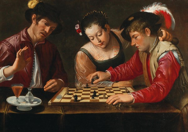 Chess players, 17th century. Private Collection.