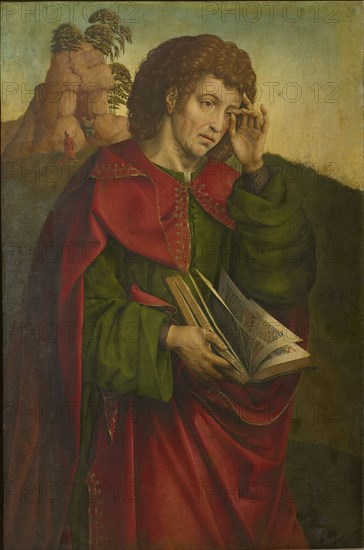 Saint John the Evangelist Weeping, c. 1500. Found in the collection of Szepmuveszeti Muzeum, Budapest.