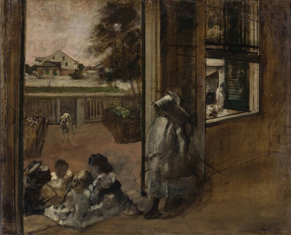 Courtyard of a House in New Orleans, 1872-1873. Found in the collection of Ordrupgaard Museum, Charlottenlund.