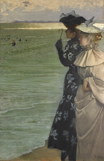 Bathing time at the seaside (L'heure du bain au bord de la mer), 1896. Found in the collection of Musée de la Corderie Vallois.