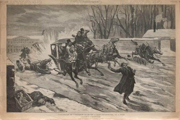 Assassination of Tsar Alexander II in St Petersburg, 1881. Private Collection.