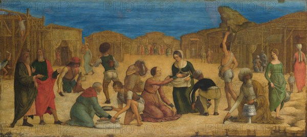 The Israelites gathering Manna, 1490s. Found in the collection of National Gallery, London.