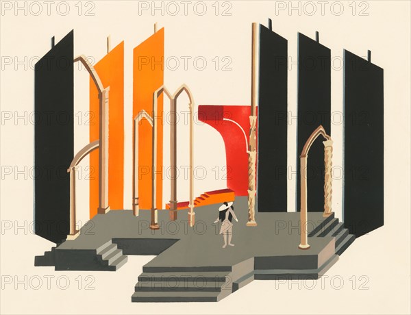 Scenic design from the portfolio Décors de Théâtre, 1930. Private Collection.