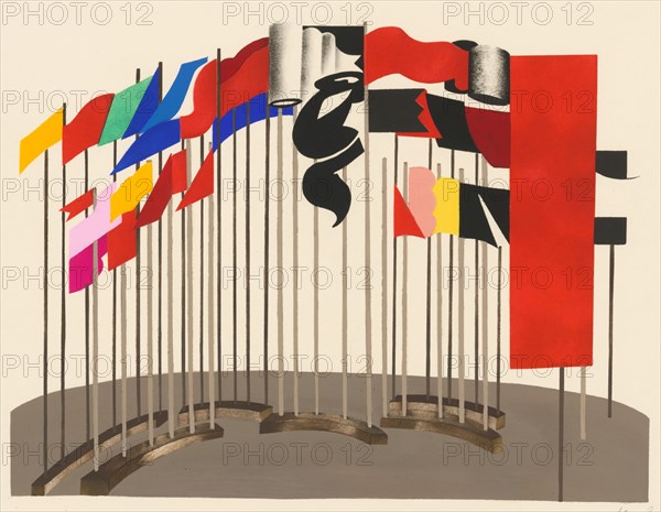 Scenic design from the portfolio Décors de Théâtre, 1930. Private Collection.