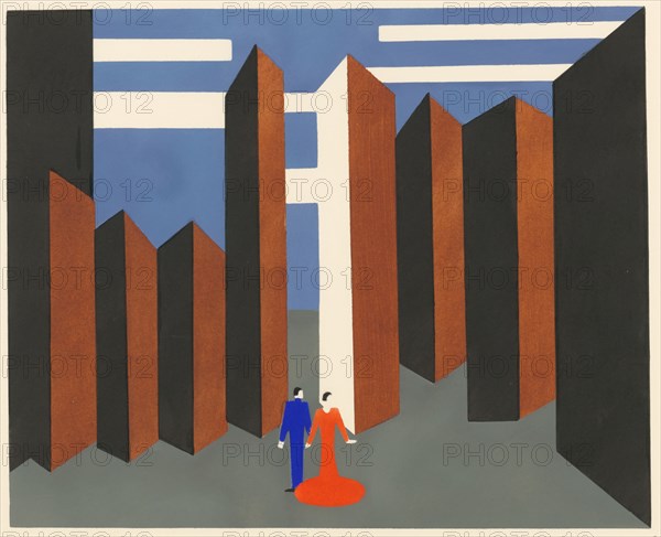 Scenic design from the portfolio Décors de Théâtre, 1930. Private Collection.