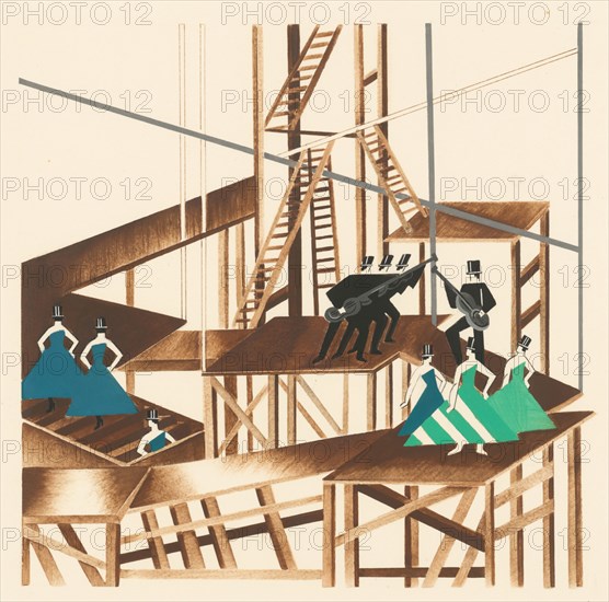 Scenic design from the portfolio Décors de Théâtre, 1930. Private Collection.