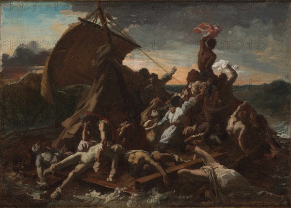 The Raft of the Medusa (Le Radeau de la Méduse). Fourth sketch. Found in the collection of Musée des Beaux-Arts, Angers.