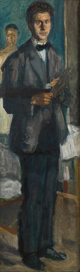 Self-portrait with a palette, 1906-1907. Found in the collection of Vienna Museum.