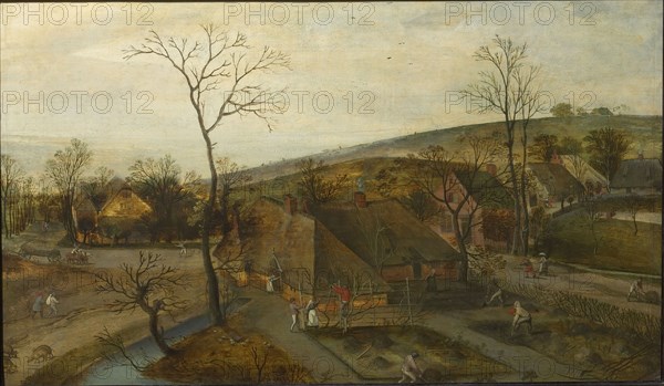 The Four Seasons: Spring, 1577. Found in the collection of Szepmuveszeti Muzeum, Budapest.