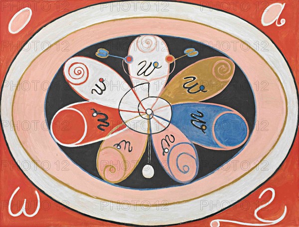 Evolution, No. 15, Group IV, The Seven-pointed Stars , 1908. Found in the collection of Courtesy of Stiftelsen Hilma af Klints Verk.