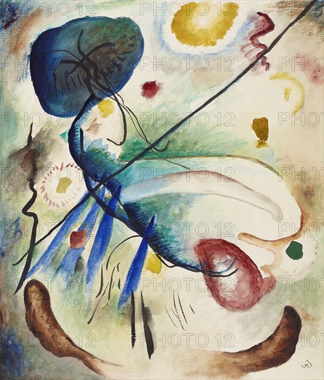 Aquarell mit Strich (Watercolor with stroke), 1912. Found in the collection of Städtische Galerie im Lenbachhaus, Munich.