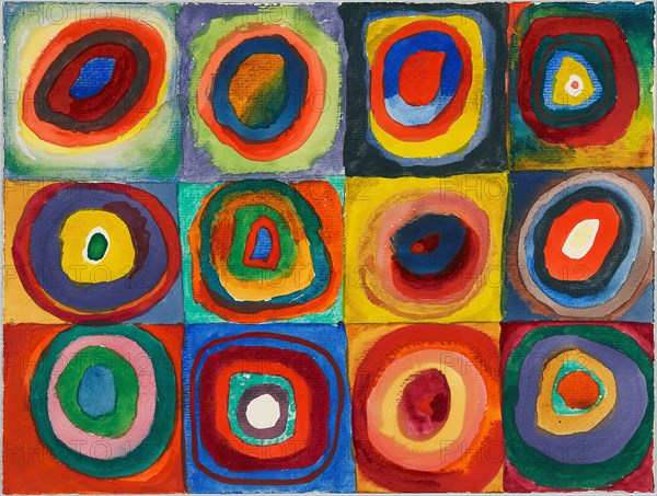Color Study. Squares with Concentric Circles, 1913. Found in the collection of Städtische Galerie im Lenbachhaus, Munich.