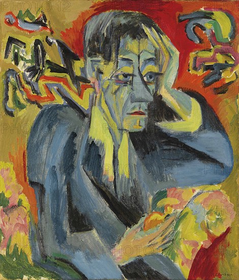Portrait of the poet Leonhard Frank, 1917. Private Collection.