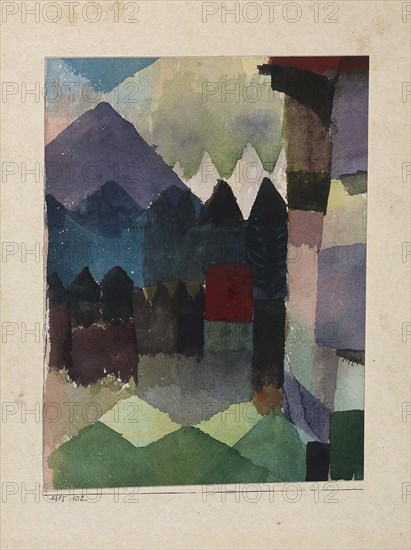 Föhn im Marc'schen Garten, 1915. Found in the collection of Städtische Galerie im Lenbachhaus, Munich.