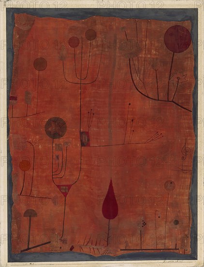 Fruits on Red, 1930. Found in the collection of Städtische Galerie im Lenbachhaus, Munich.