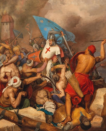 The conquest of Acre in 1191 by Duke Leopold V of Austria, 1841. Private Collection.