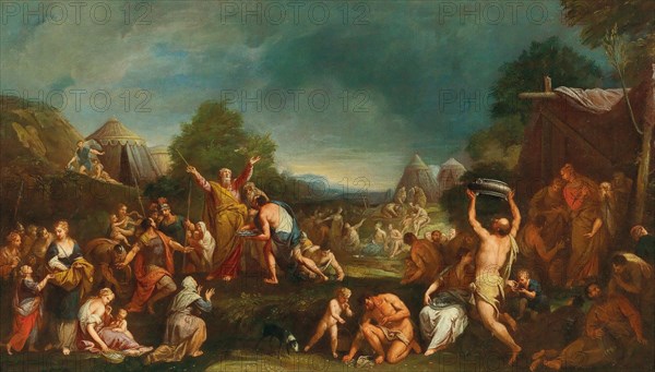 The Israelites gathering Manna. Private Collection.